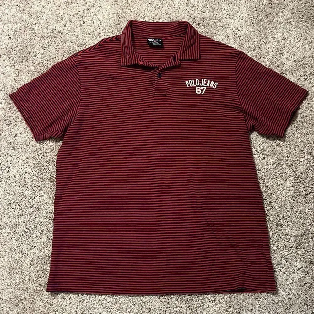 Polo Ralph Lauren‎ Striped Polo Shirt 90’s Y2K Vintage Size Large